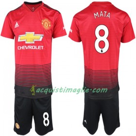 Divisa di Calcio Manchester United Juan Mata 8 Bambino Prima 2018/2019